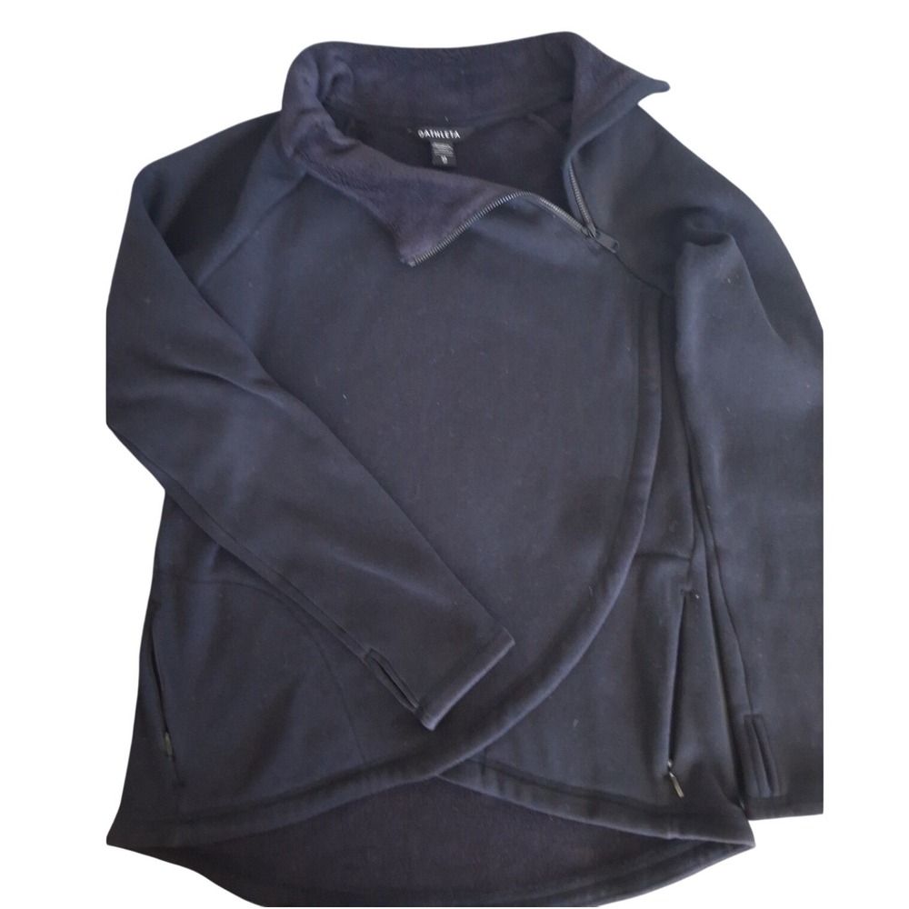 Athleta XS Feece Lined Asymmetrical Zip Pullover Sweatshirt Gorpcore Oversized - Picture 3 of 5